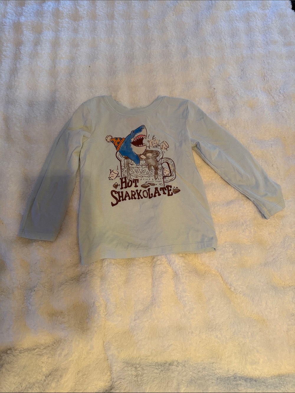 Cat & Jack Light Blue 'Hot Sharkolate' Long-Sleeve Tee